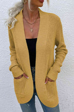 Load image into Gallery viewer, Open Front Rib-Knit Cardigan with Pockets
