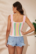 Load image into Gallery viewer, Striped Scalloped Trim Knit Tank

