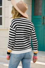 Load image into Gallery viewer, Warm Spice Striped Round Neck Sweater

