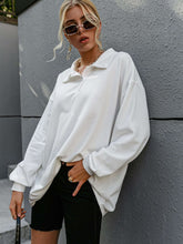 Load image into Gallery viewer, Buttoned Dropped Shoulder Sweatshirt

