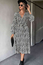 Load image into Gallery viewer, Animal Print Belted Midi Dress
