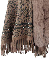 Load image into Gallery viewer, Leopard Fringe Hem Poncho
