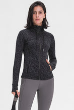Load image into Gallery viewer, Drawstring Detail Zip Up Sports Jacket with Pockets
