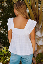 Load image into Gallery viewer, Plaid Square Neck Button Down Babydoll Top

