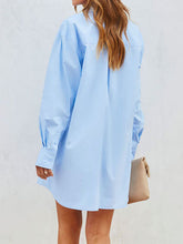 Load image into Gallery viewer, Button Up Long Sleeve Mini Shirt Dress
