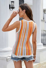 Load image into Gallery viewer, Striped Scalloped Hem Knit Tank
