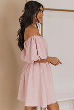 Load image into Gallery viewer, Off-Shoulder Balloon Sleeve Mini Dress
