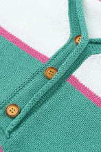 Load image into Gallery viewer, Color Block Buttoned V-Neck Sweater
