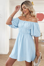 Load image into Gallery viewer, Off-Shoulder Balloon Sleeve Mini Dress
