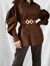 Load image into Gallery viewer, Geometric Buckle Elastic Wide Belt
