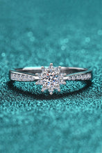 Load image into Gallery viewer, Moissanite Rhodium-Plated Snowflake Ring
