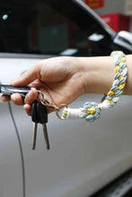 Load image into Gallery viewer, Floral Braided Wristlet Key Chain
