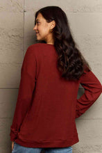 Load image into Gallery viewer, Ninexis Full Size V-Neck Long Sleeve Front Pocket Blouse
