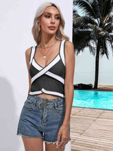 Load image into Gallery viewer, Contrast Crisscross Knit Tank
