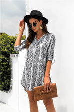 Load image into Gallery viewer, Animal Print V-Neck Asymmetrical Dress
