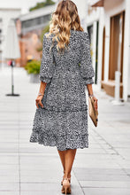 Load image into Gallery viewer, Leopard Surplice Tie Belt Slit Dress
