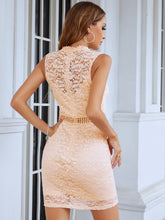 Load image into Gallery viewer, Sleeveless Zip-Back Lace Mini Dress
