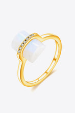 Load image into Gallery viewer, Natural Moonstone Platinum-Plated Ring
