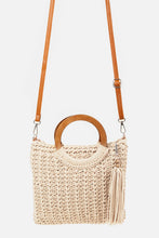 Load image into Gallery viewer, Fame Crochet Knit Convertible Tote Bag with Tassel
