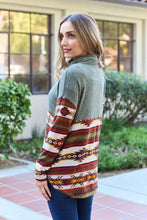 Load image into Gallery viewer, Celeste Design Full Size Geometric Turtleneck Drawstring Knit Top
