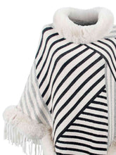 Load image into Gallery viewer, Striped Fringe Hem Poncho
