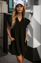 Load image into Gallery viewer, Ruffled Cap Sleeve Pocketed Mini Dress
