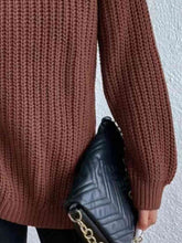 Load image into Gallery viewer, Full Size Turtleneck Rib-Knit Slit Sweater
