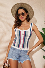 Load image into Gallery viewer, Striped Scalloped Trim Knit Tank
