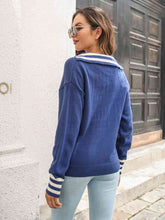 Load image into Gallery viewer, Johnny Collar Drop Shoulder Sweater
