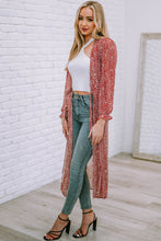Load image into Gallery viewer, Leopard Tie Waist Flounce Sleeve Cover Up
