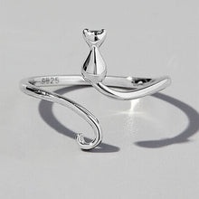 Load image into Gallery viewer, Cat Shape 925 Sterling Silver Ring
