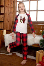 Load image into Gallery viewer, LOVE Graphic Top and Plaid Pants Set
