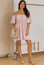 Load image into Gallery viewer, Off-Shoulder Balloon Sleeve Mini Dress
