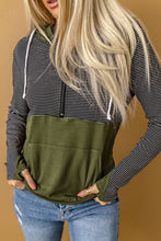 Load image into Gallery viewer, Striped Color Block Half-Zip Hoodie
