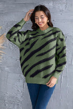 Load image into Gallery viewer, Animal Element Round Neck Dropped Shoulder Sweater
