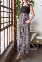 Load image into Gallery viewer, Leopard Print Round Neck Maxi Dress with Pockets
