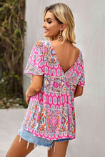 Load image into Gallery viewer, Bohemian Tied Flutter Sleeve Blouse
