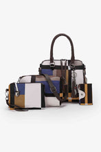 Load image into Gallery viewer, 4-Piece Color Block PU Leather Bag Set
