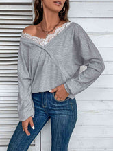 Load image into Gallery viewer, Lace Detail Long Sleeve Top

