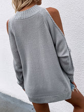 Load image into Gallery viewer, Cable-Knit Cold Shoulder Sweater
