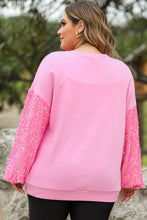 Load image into Gallery viewer, Plus Size MERRY CHRISTMAS Sequin Round Neck Sweatshirt
