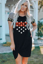 Load image into Gallery viewer, Mixed Print Raglan Sleeve Twisted Dress

