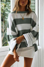 Load image into Gallery viewer, Striped Round Neck Long Sleeve Sweater
