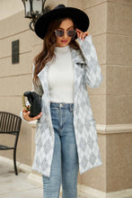 Load image into Gallery viewer, Printed Open Front Lapel Collar Cardigan with Pockets
