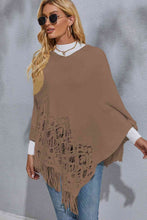 Load image into Gallery viewer, Round Neck Fringe Detail Poncho
