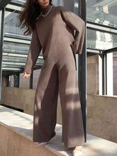 Load image into Gallery viewer, Asymmetrical Hem Knit Top and Pants Set
