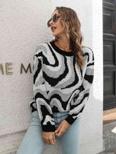 Load image into Gallery viewer, Round Neck Dropped Shoulder Sweater
