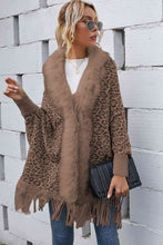 Load image into Gallery viewer, Leopard Fringe Detail Poncho
