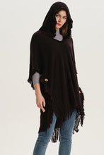 Load image into Gallery viewer, Fringe Hem Hooded Poncho
