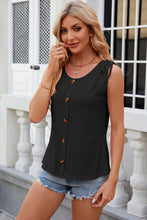 Load image into Gallery viewer, Eyelet Round Neck Wide Strap Tank
